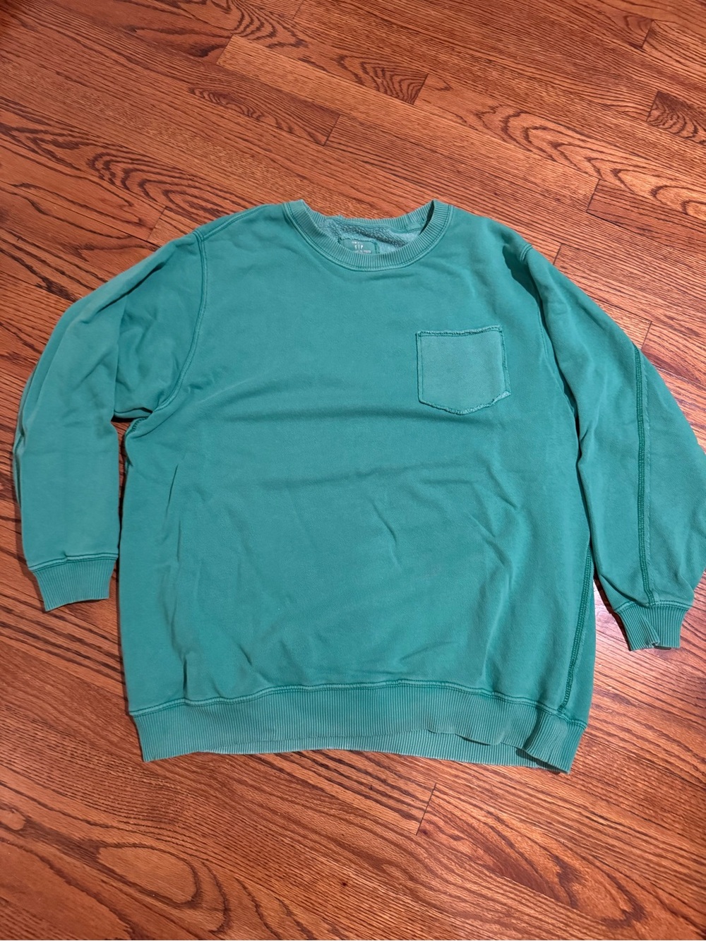 aerie Teal Crewneck Sweater with Chest Pocket